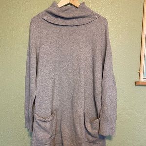 Tan Turtleneck Sweater Tunic